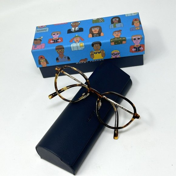 Warby Parker Eyeglasses Whitaker 3293 Tortoise/Gold Round Frame 49[]20 140